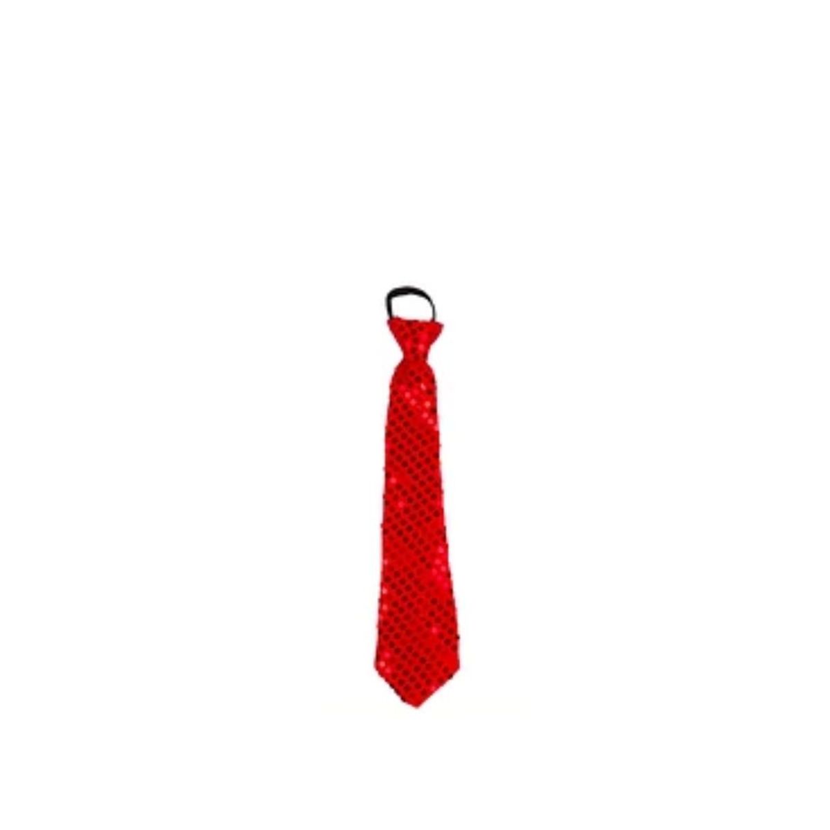GENERICO - Corbata De Lentejuelas Roja 8x40cm