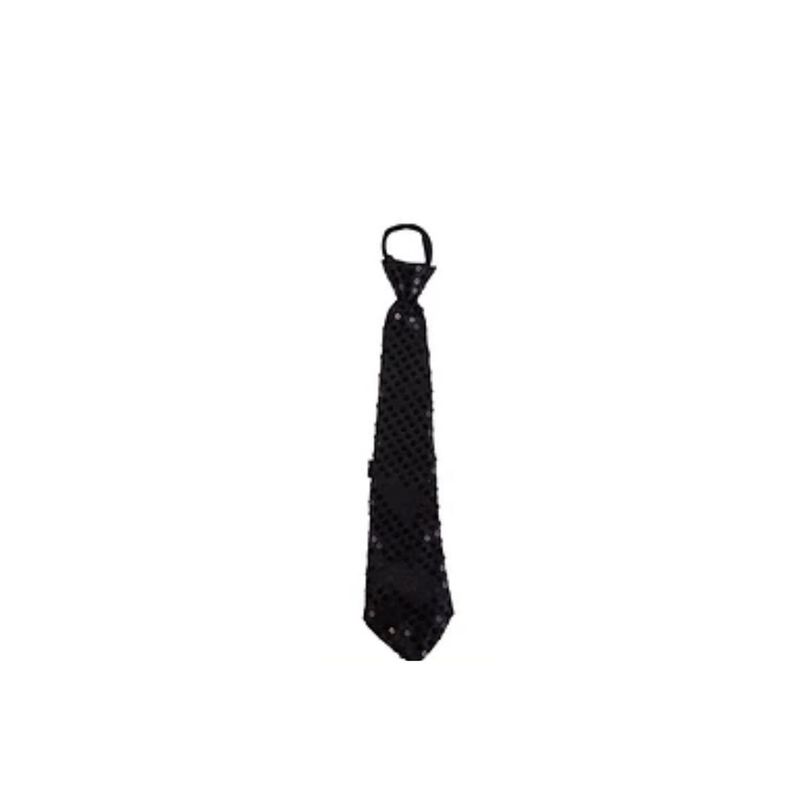 GENERICO - Corbata De Lentejuelas Negra 8x40cm
