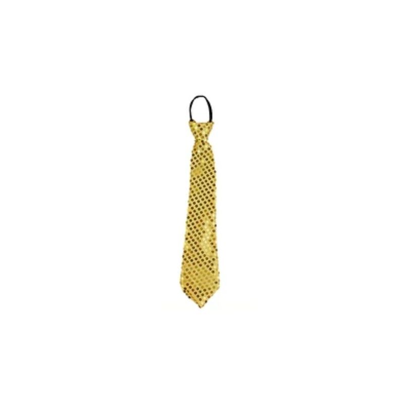 GENERICO - Corbata De Lentejuelas Dorada 8x40cm