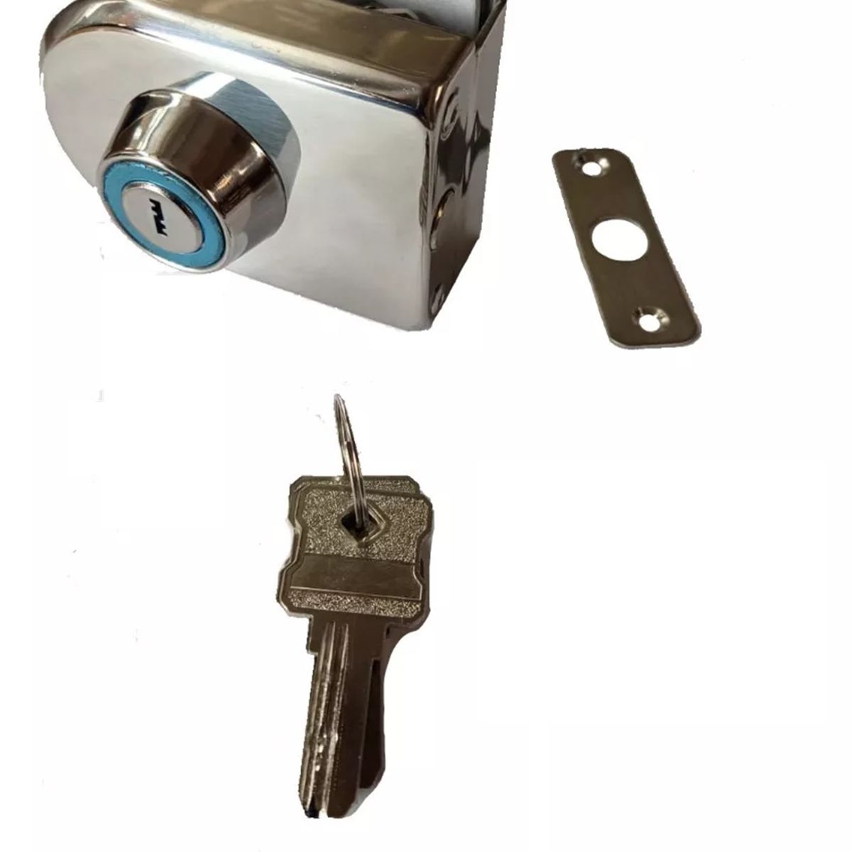 GENERICO - Cerradura Puerta Vidrio  Llave A Muro O Piso De 8 A 12mm