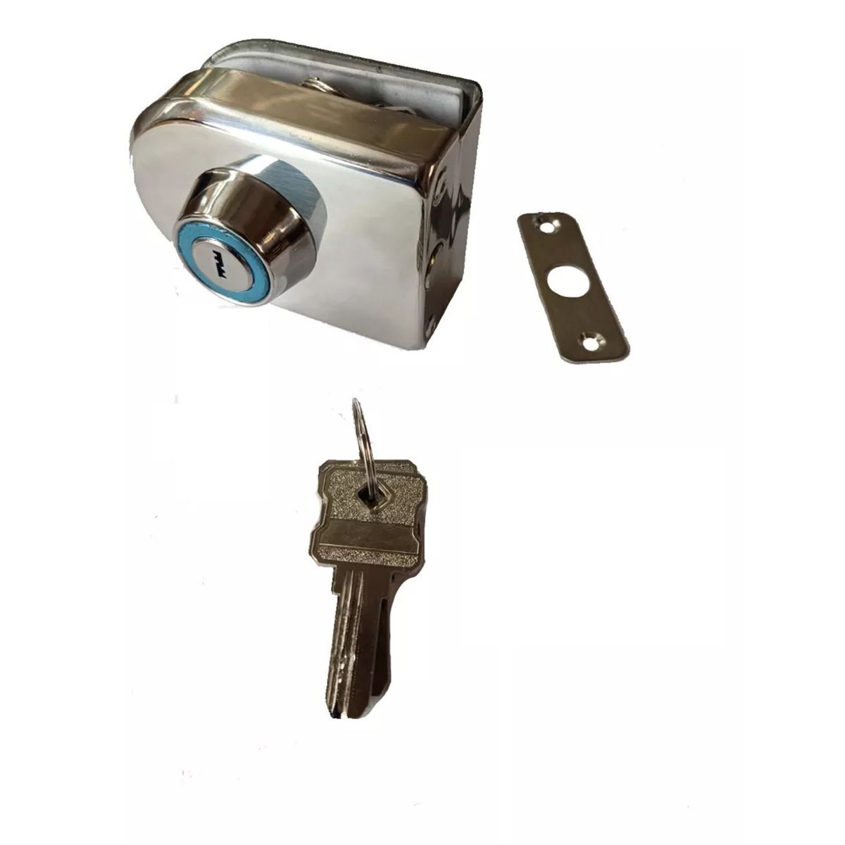 GENERICO - Cerradura Puerta Vidrio  Llave A Muro O Piso De 8 A 12mm