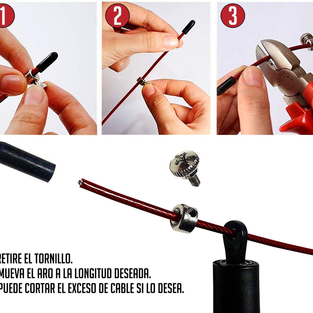 GENERICO - Cuerda De Salto Velocidad Crossfit 3 Metros Color Negro