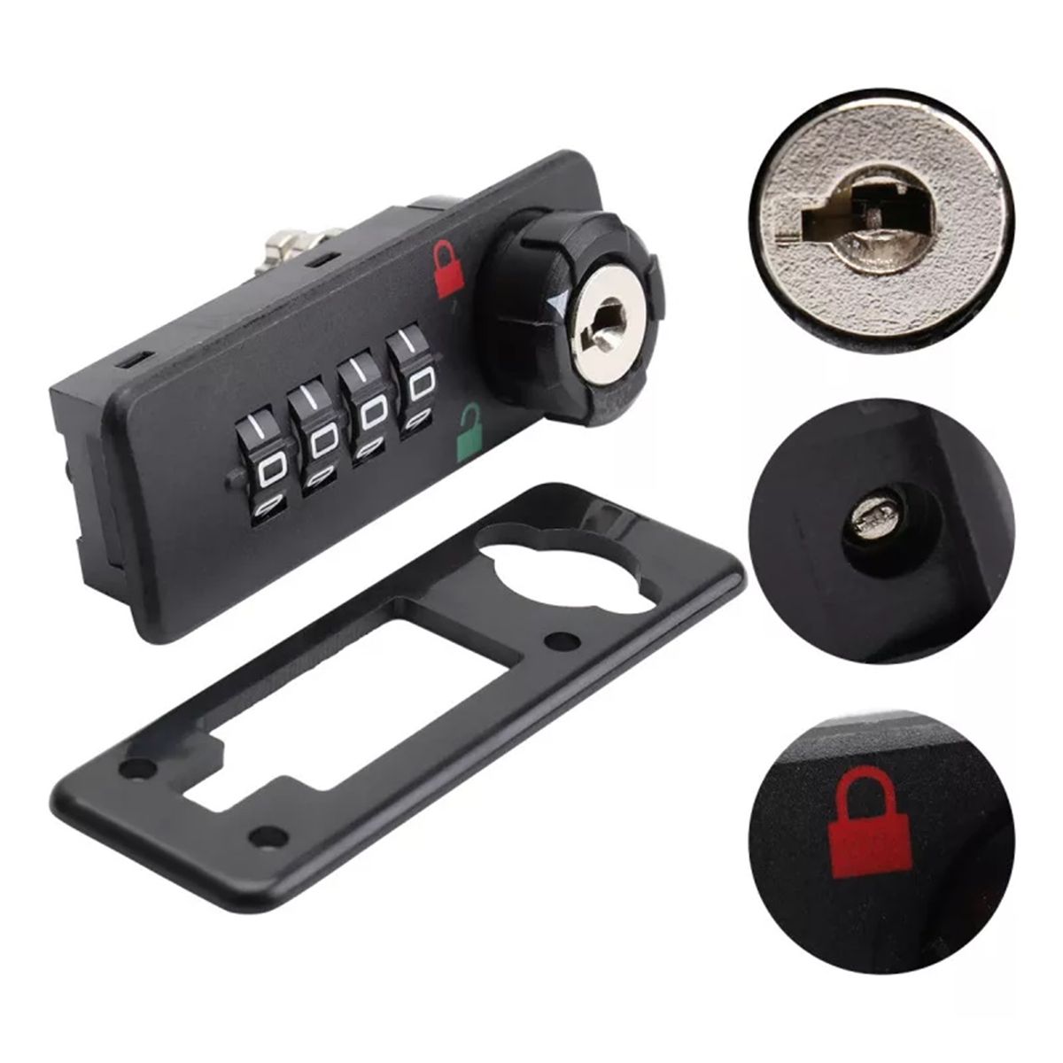 GENERICO - Cerradura Para Mueble Lockers Casilleros Con Clave Y Llave Maestra