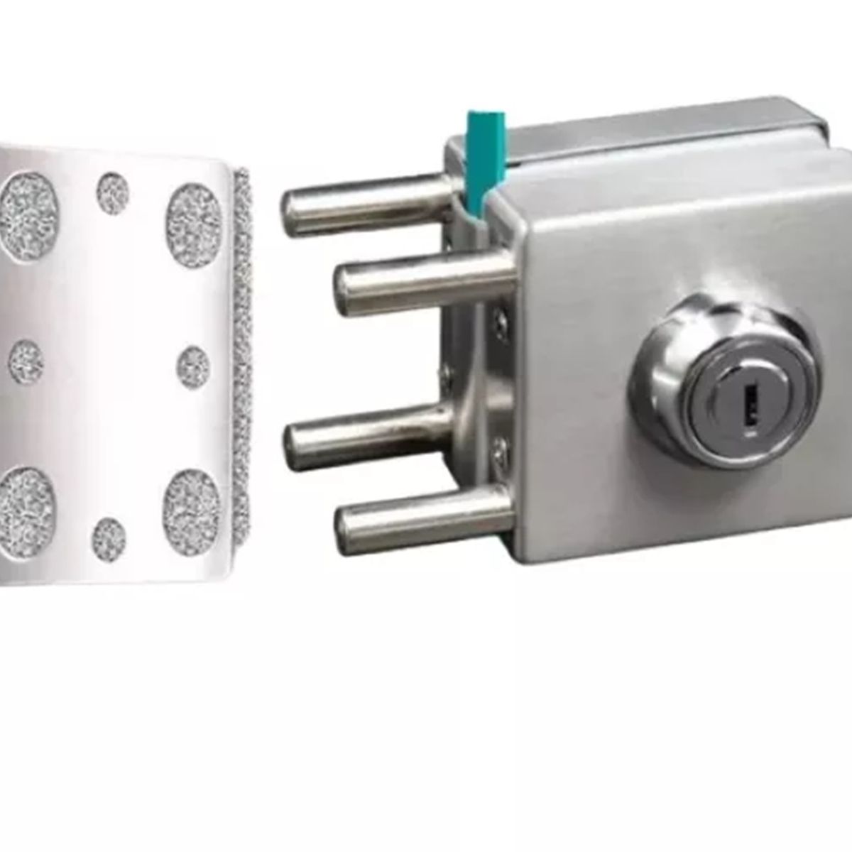 GENERICO - Cerradura Puerta Vidrio De 8 A 12mm Con Llave y Pestillo Muro