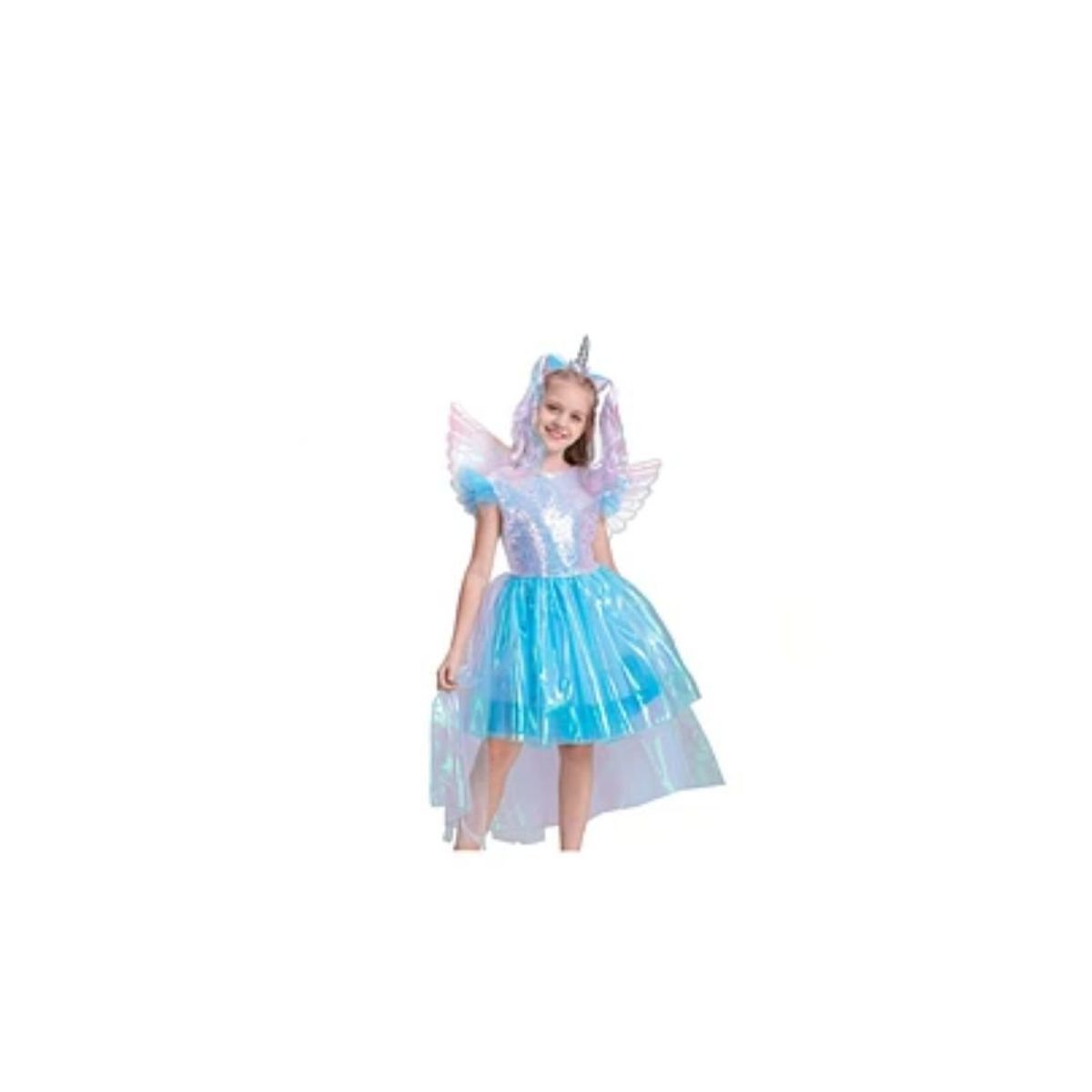 GENERICO - Vestido Celeste De Unicornio 3pcs 130cm