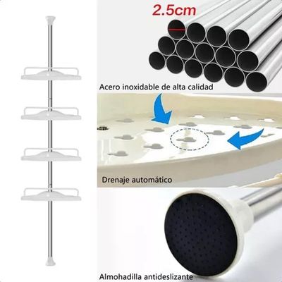 Imagen 2 del producto Esquinero Organizador Repisa De Baño Altura Regulable