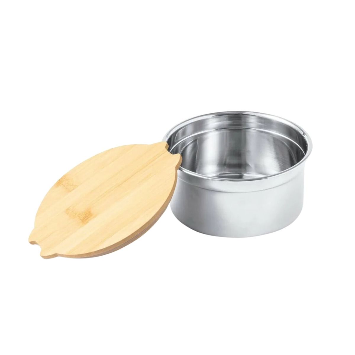 IMPORTCLICK - Contenedor Tupper Hermético Redondo Acero Inox. Bambú Truit 800 ML