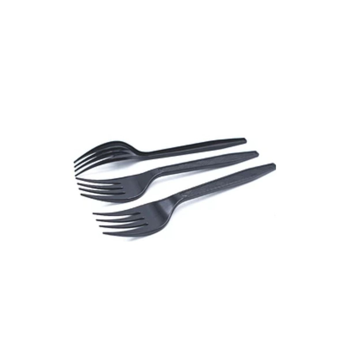 GENERICO - Tenedor Plastico Negro 12pcs