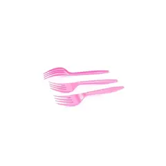 GENERICO - Tenedor Plastico Rosa 12pcs
