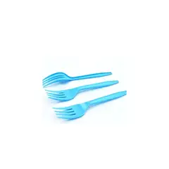 GENERICO - Tenedor Plastico Celeste 12pcs