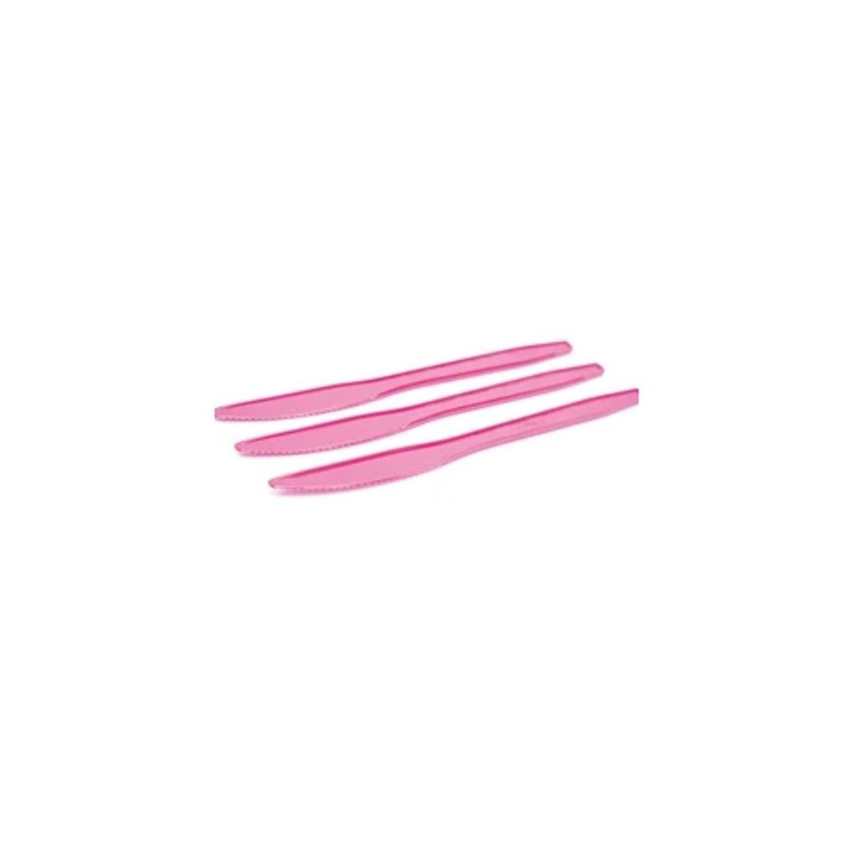 GENERICO - Cuchillo Plastico Rosado 12pcs