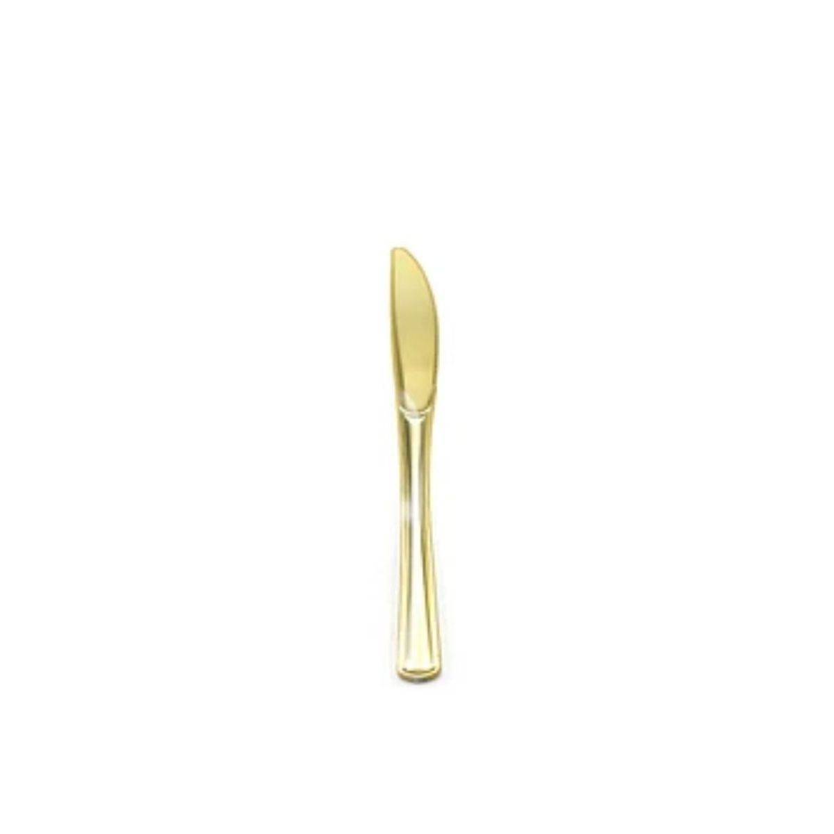 GENERICO - Cuchillo De Plástico Color Dorado 6pcs 20cm