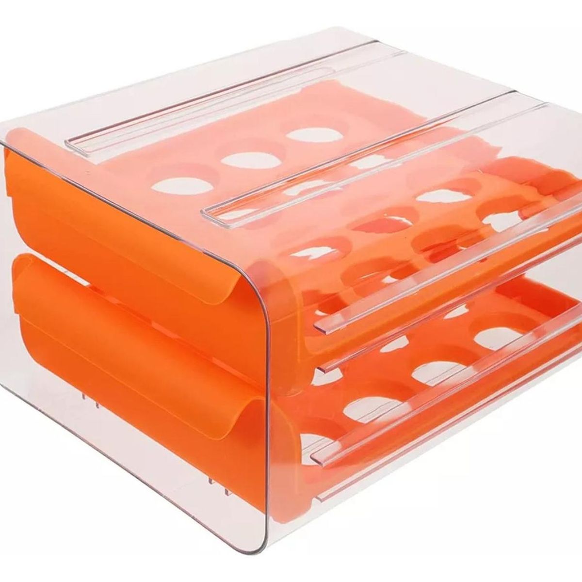 IMPORTCLICK - Organizador Portahuevos 2 Niveles 32 Huevos 26x23 CM Naranjo