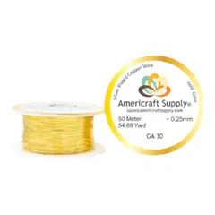 A - Americraft Calibre 30 Alambre Para Alambrismo Y Bisutería - Gold