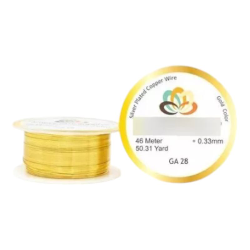 A - Americraft Calibre 28 Alambre Para Alambrismo Y Bisutería - Gold
