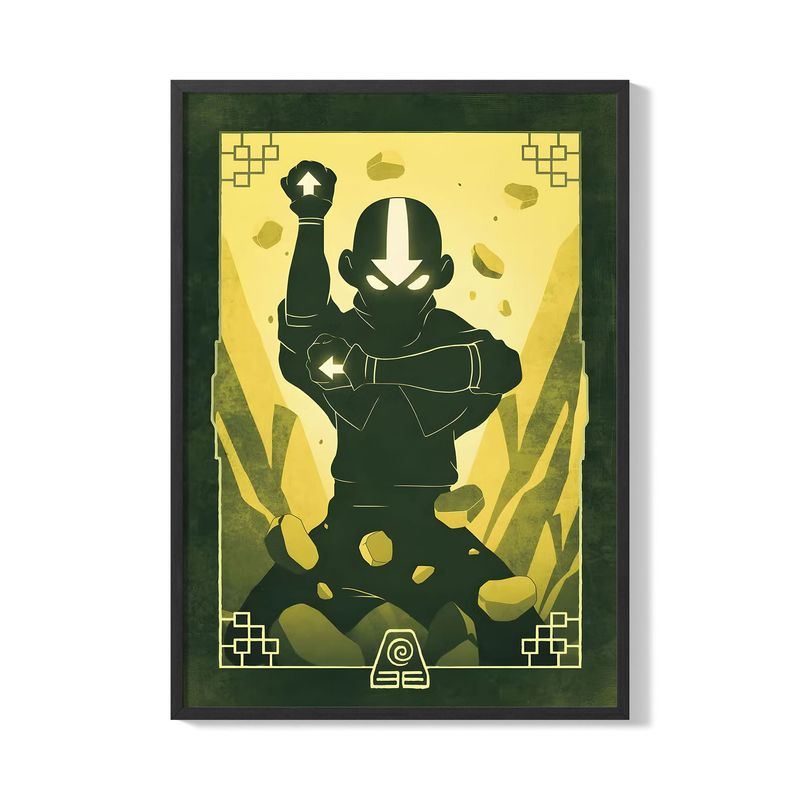 CREANGO - CUADRO POSTER AVATAR AANG ESTILO TIERRA 33X43