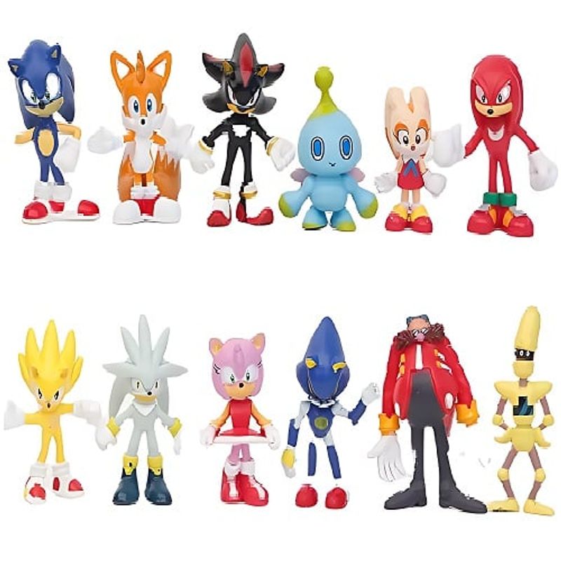 GENERICO - Set de 12 figuras Sonic + Bolso de Regalo