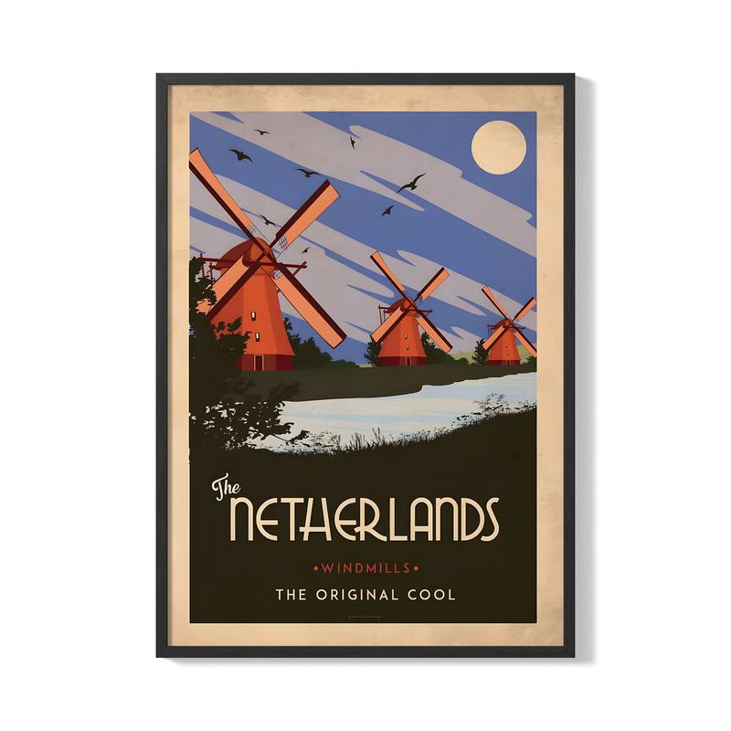 CREANGO - CUADRO POSTER PAISES BAJOS MOLINOS DE VIENTO 33X43