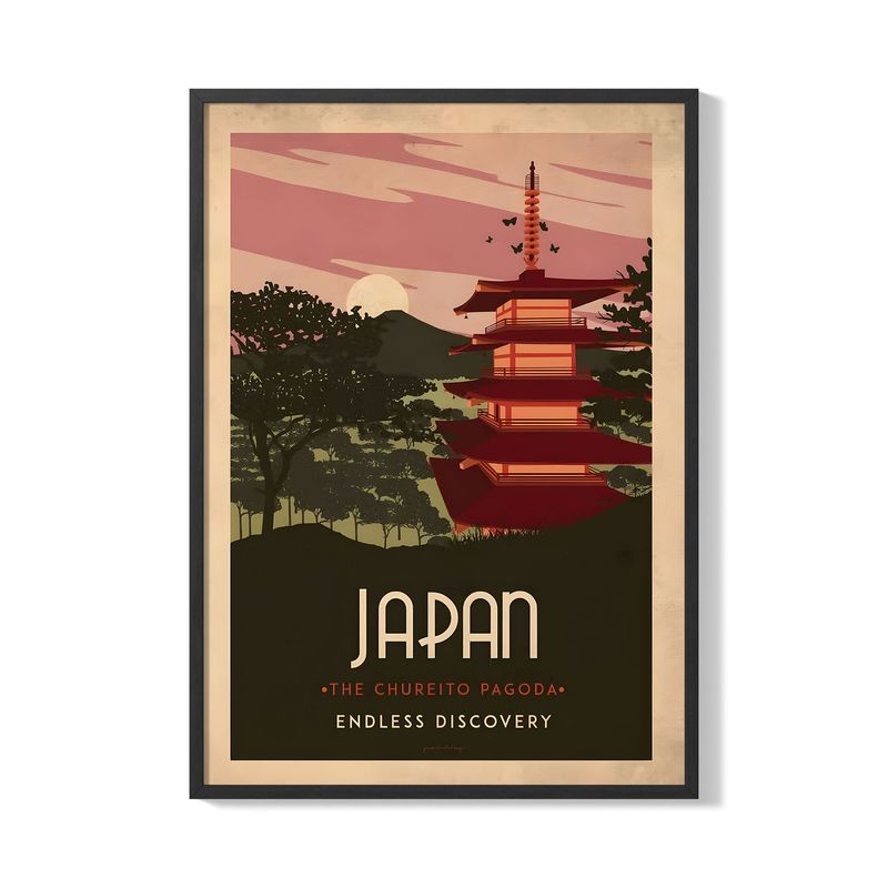 CREANGO - CUADRO POSTER JAPON POGODA CHUREITO 33X43
