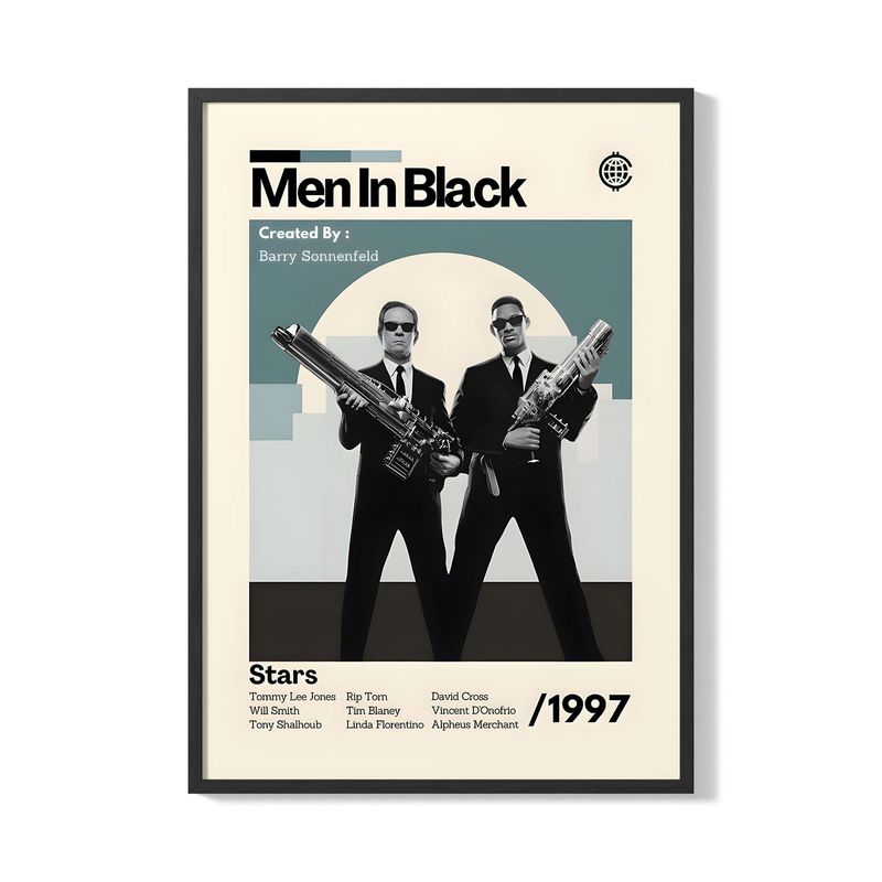 CREANGO - CUADRO POSTER HOMBRES DE NEGRO 33X43