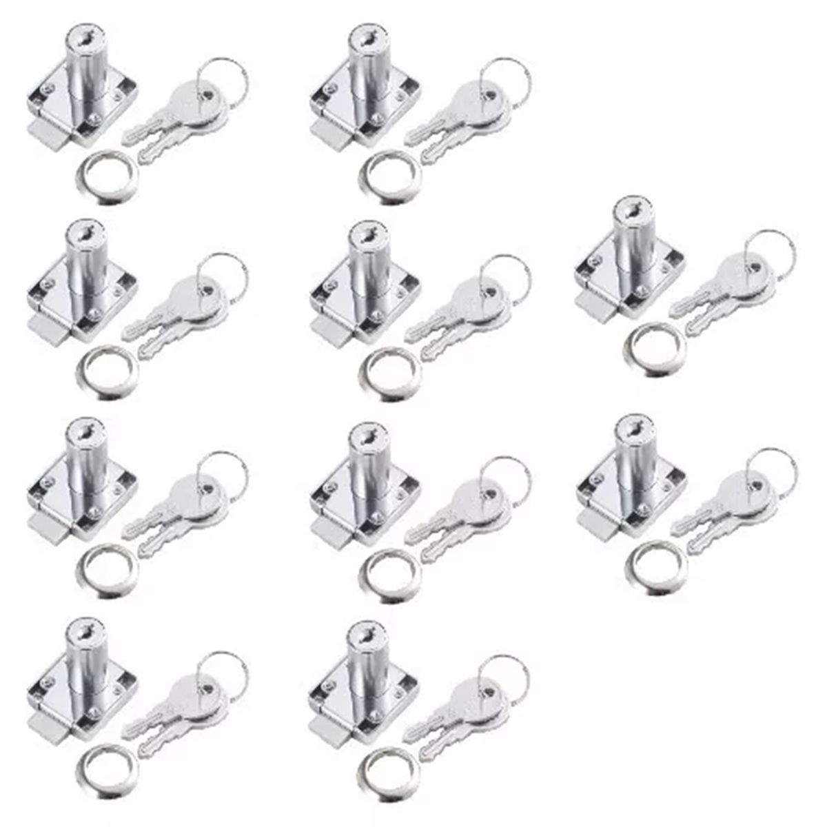 GENERICO - Cerradura Chapa Mueble Cajón Cuadrada Cilindro 16mm