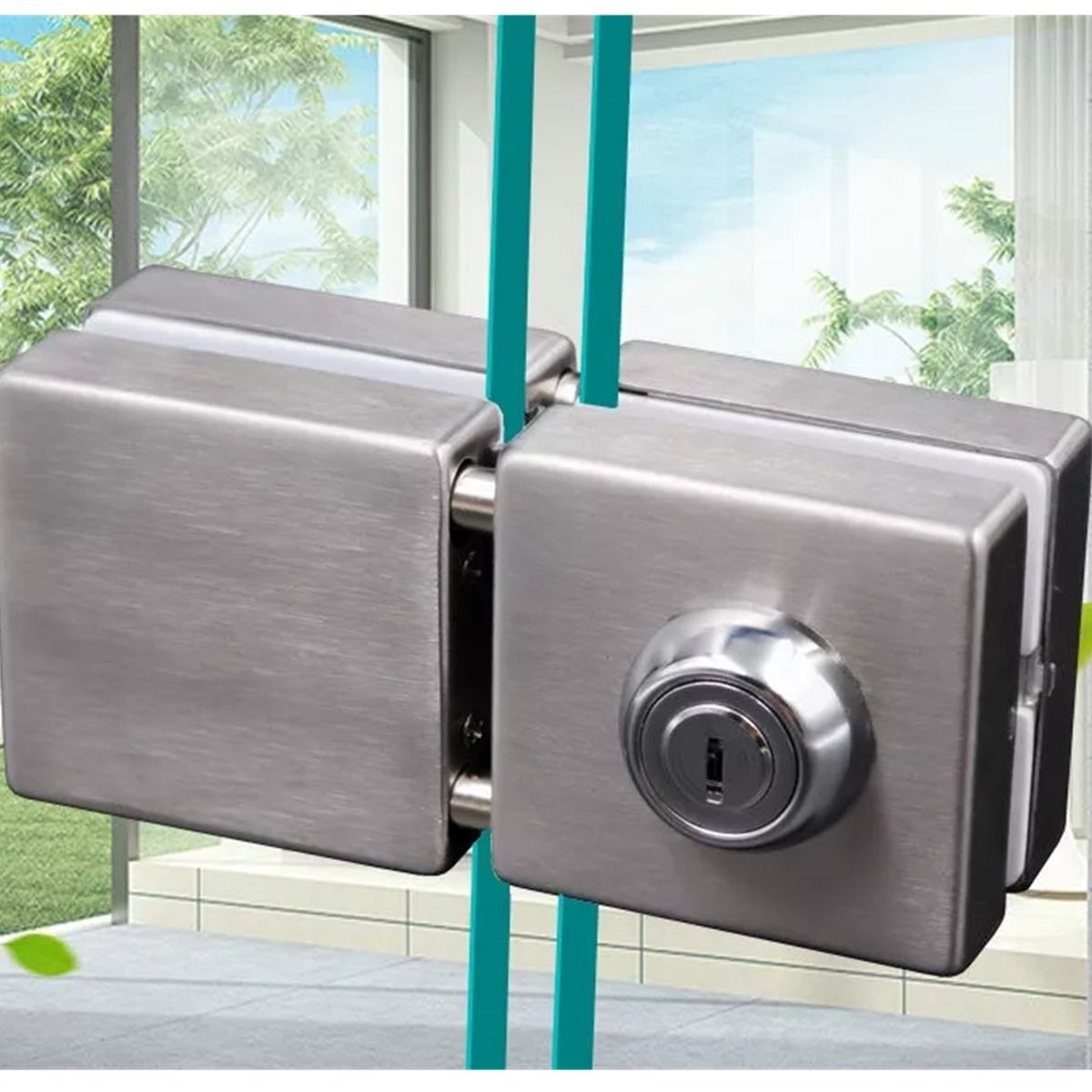 GENERICO - Cerradura Puerta Vidrio Llave y Pestillo De 8 A 12mm