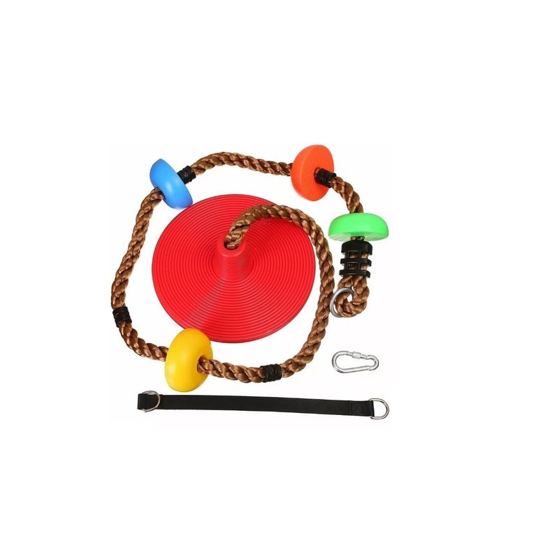 GENERICO - Columpio Mecedor Cuerda Escalada Multicolor Niños Rojo