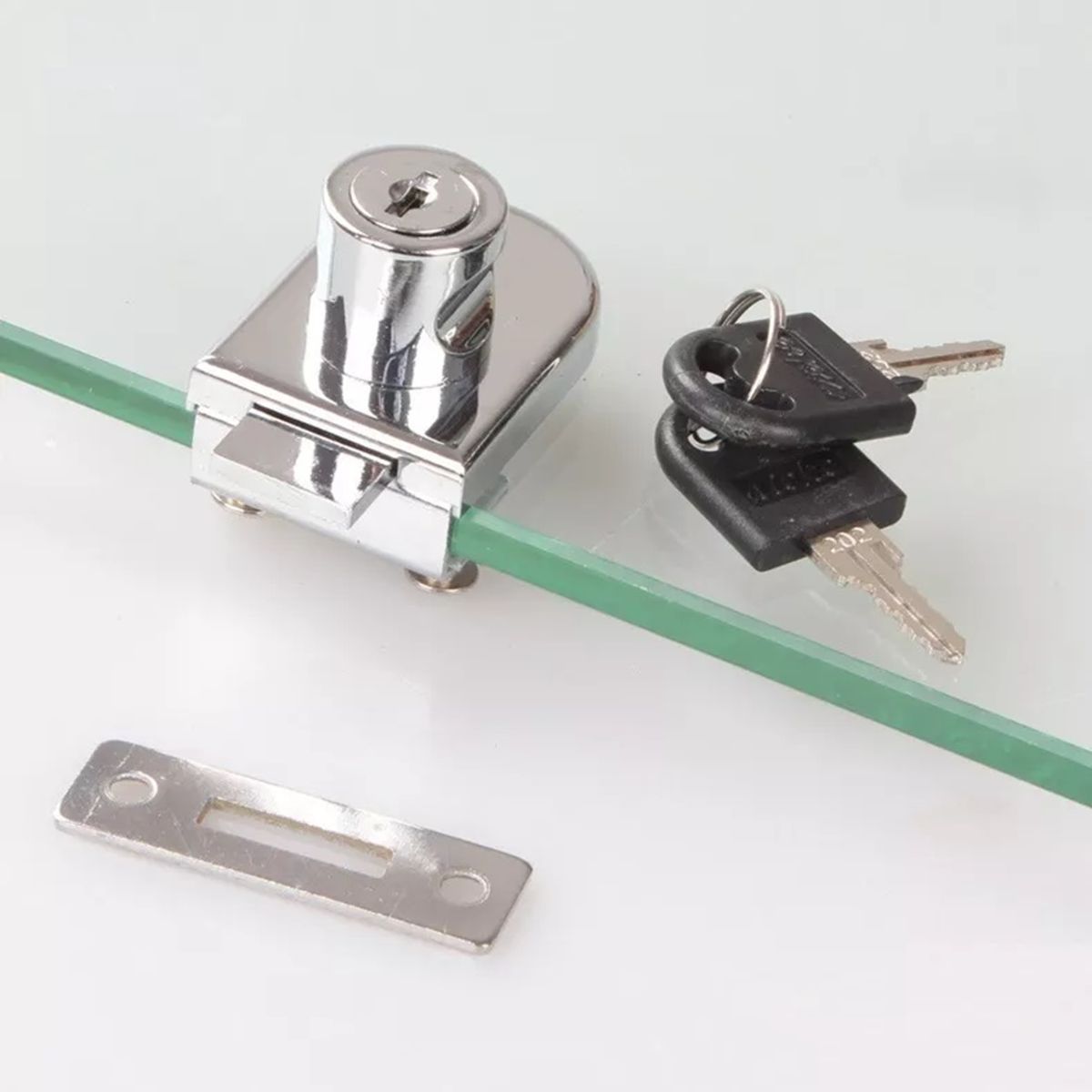 GENERICO - Cerradura Puerta Vidrio Mueble De 3 A 8mm