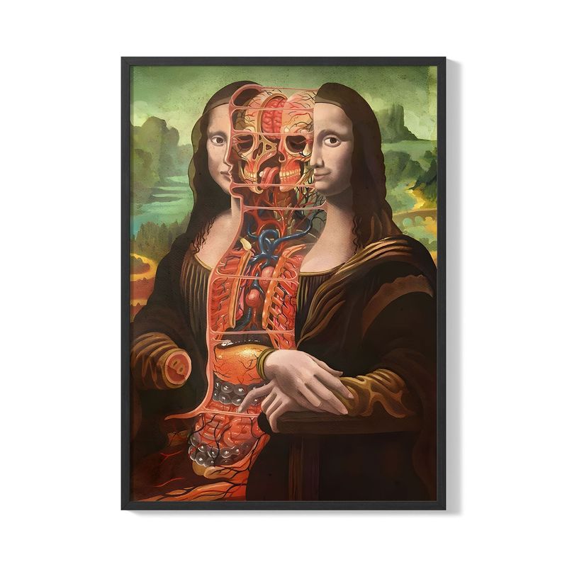 CREANGO - CUADRO POSTER MONA LISA PARODIA ANATOMIA 33X43