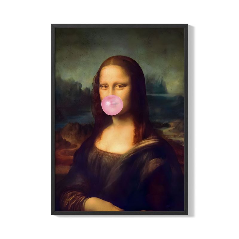 CREANGO - CUADRO POSTER MONA LISA COMIENDO CHICLE 33X43
