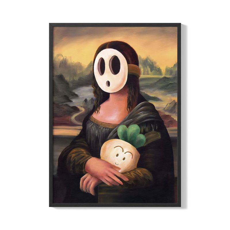 CREANGO - CUADRO POSTER MONALISA PARODIA MARIO BROS 33X43