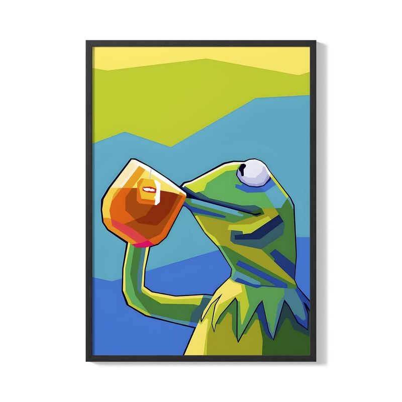 CREANGO - CUADRO POSTER RANA KERMIT MEME 33X43