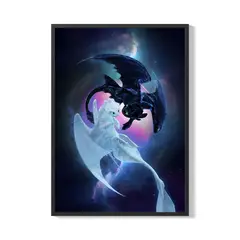 CREANGO - CUADRO POSTER DRAGONES CHIMUELO Y LUMINOSA 33X43