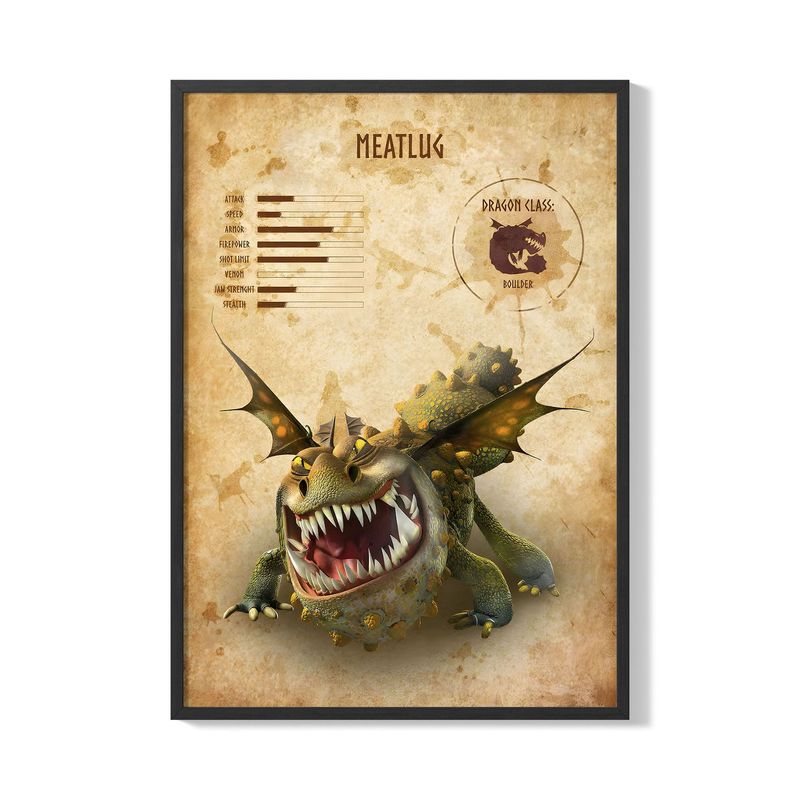 CREANGO - CUADRO POSTER COMO ENTREGAR A TU DRAGON 33X43 DISEÑO 2