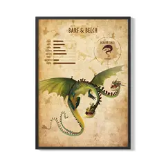CREANGO - CUADRO POSTER COMO ENTREGAR A TU DRAGON 33X43 DISEÑO 3