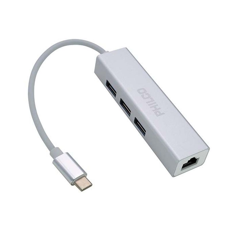 PHILCO - HUB 3 PUERTOS TIPO C A USB 3.0