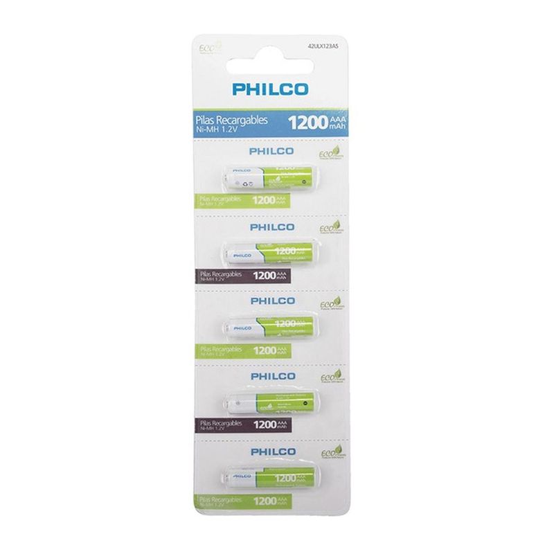 PHILCO - Pilas AAA 5 Philco RECARGADAS 1200MAH