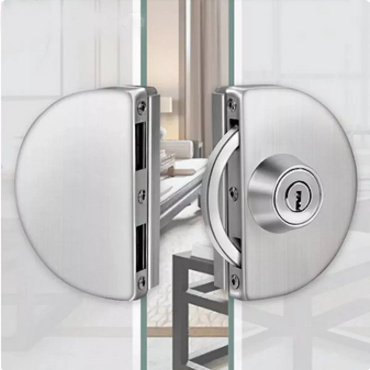 GENERICO - Cerradura Para Puerta Vidrio  A Vidrio De 8 A 12mm Llave