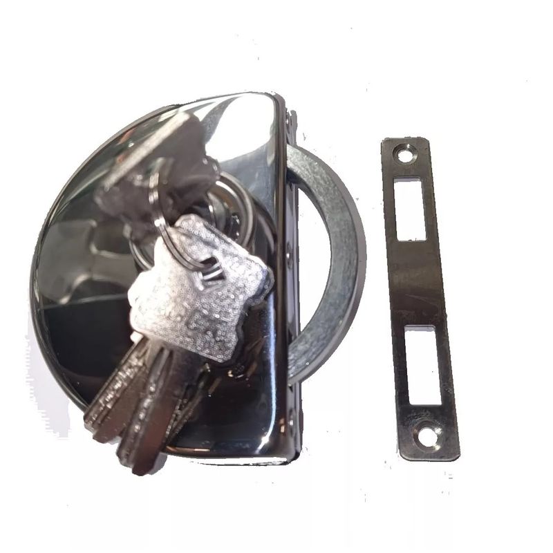 GENERICO - Cerradura Puerta Vidrio A Muro O Piso De 8 A 12mm