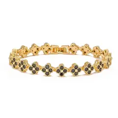 AMBAR - Pulsera Clover Mini Negro