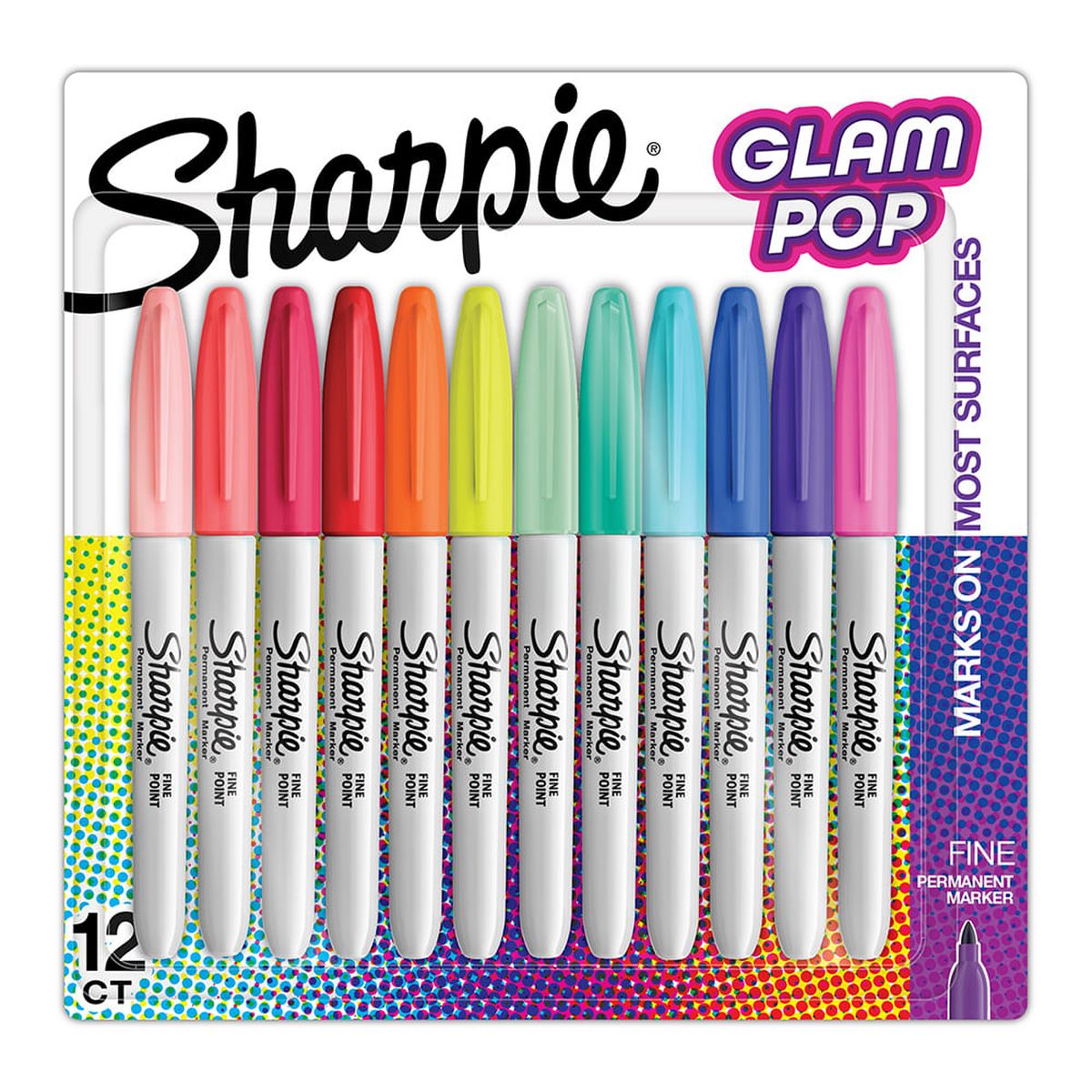 SHARPIE - Set 12 Marcadores Permanete Sharpie Glam Pop 12 Col P Fina