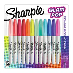 SHARPIE - Set 12 Marcadores Permanete Glam Pop 12 Col P Fina