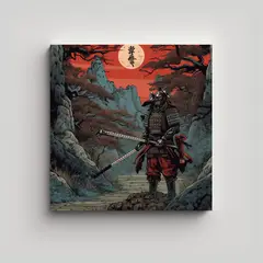 GENERICO - Cuadro Decorativo Fantasía Samurai En Lugar 50x50 Cm