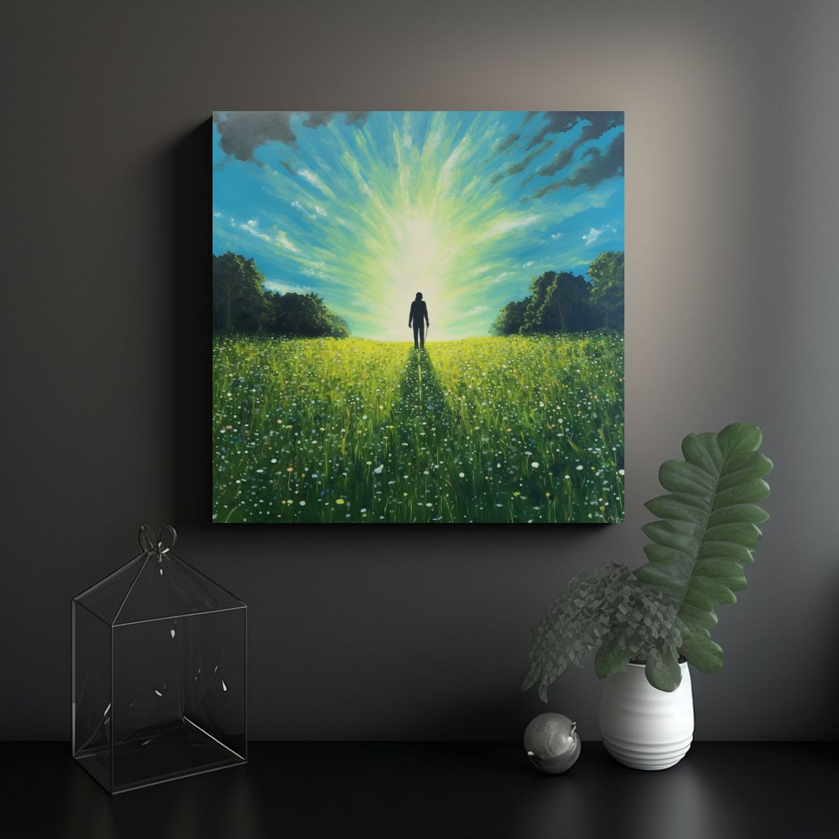 GENERICO - Cuadro De Decoración Con La Silueta De Una 80x80 Cm