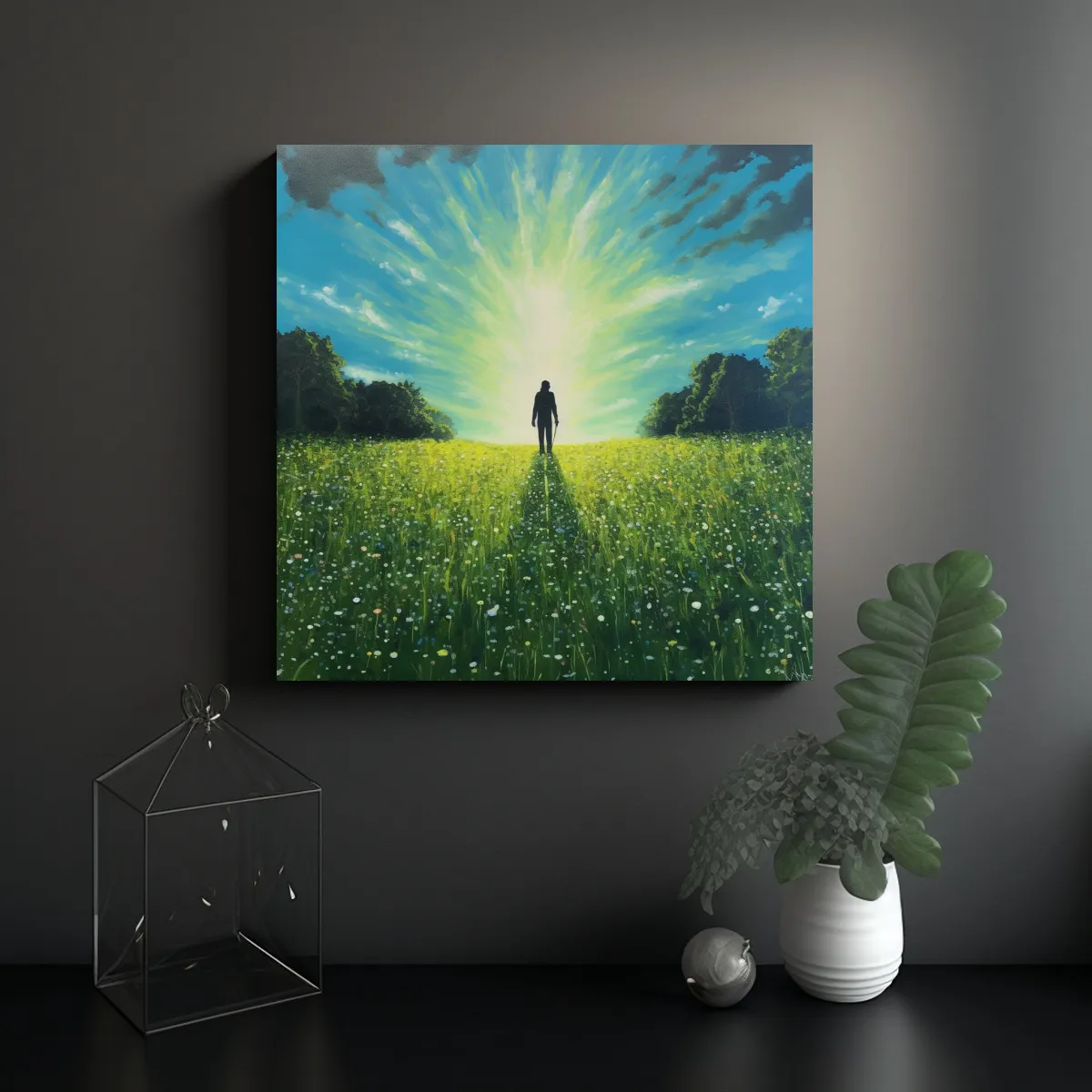 GENERICO - Cuadro De Decoración Con La Silueta De Una 50x50 Cm