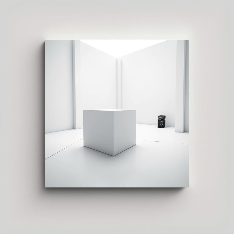 GENERICO - Pintura Cuadro Blanco Expresión Escena Para 70x70 Cm
