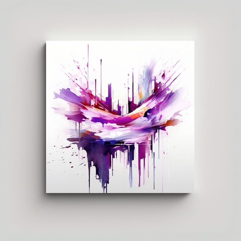 GENERICO - Pintura Abstracta En Bastidor Con Protagonismo De 60x60 Cm