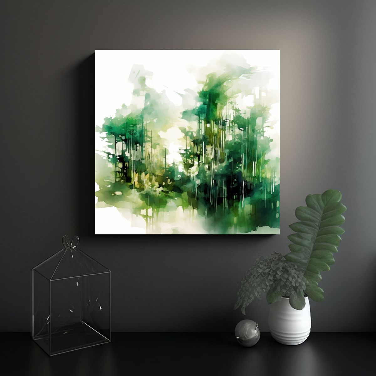 GENERICO - Cuadro Abstracta De Caballero Con Pinceladas 80x80 Cm