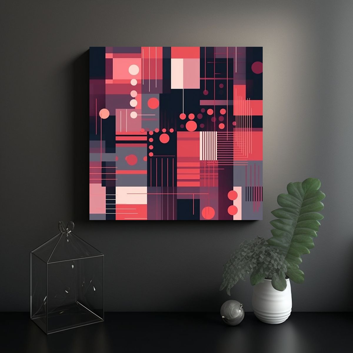 GENERICO - Patrón Abstracto Inspirado En Geometría Para 70x70 Cm