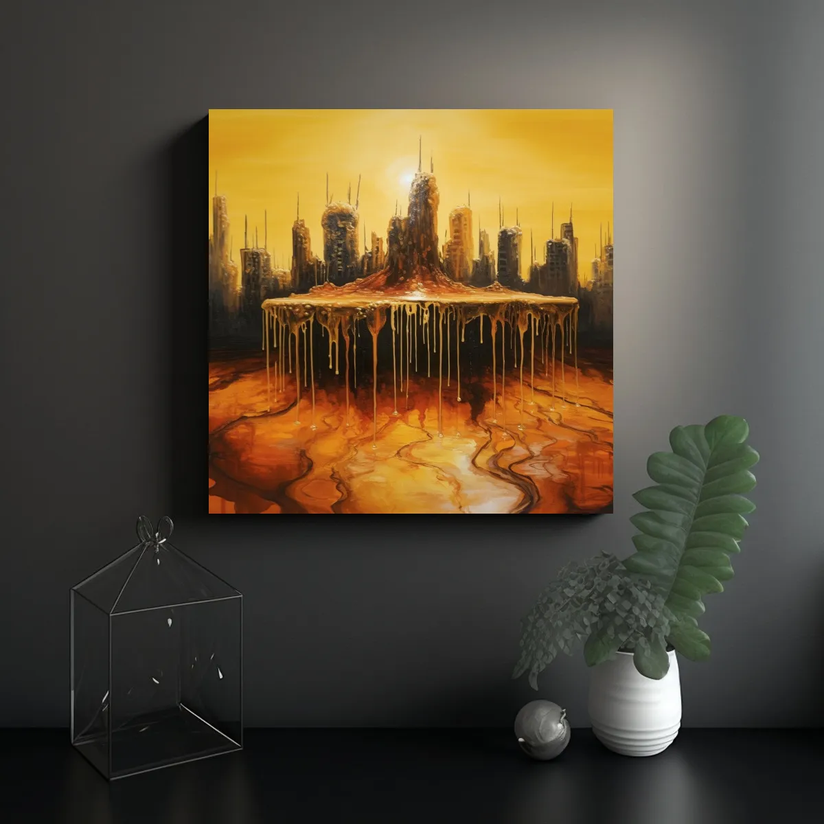 GENERICO - Pintura Conceptual De Baño De Arte Fino En Una 80x80 Cm